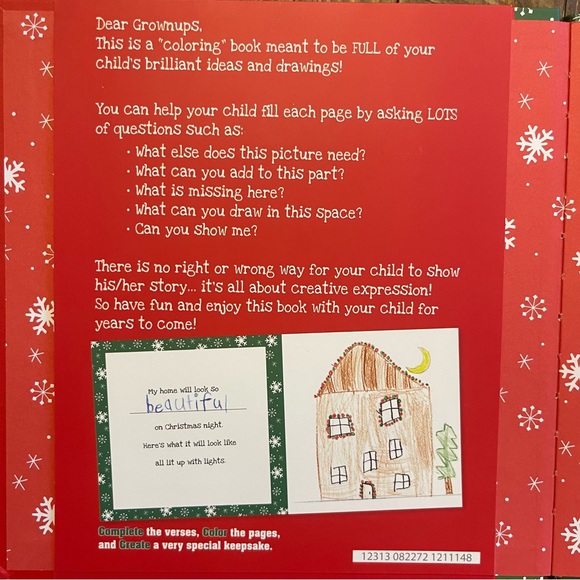 C.R. Gibson Keepsake Christmas Coloring Book For Young Children Hardback. New - Picture 3 of 7